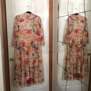 ZARA spring floral sheer dress